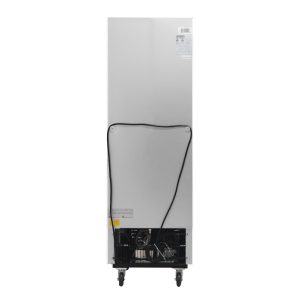 Polarman PLM-HGD16F 25″ Black Single Swing Glass Door Merchandiser Freezer with LED Lighting, 16 cu.ft