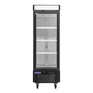 Polarman PLM-HGD16R 25″ Black Refrigerated Single Swing Glass Door Merchandiser with LED Lighting, 16 cu.ft