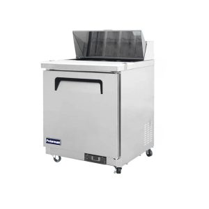 Polarman PLM-S29S 28 15/16″ Stainless Steel Sandwich/Salad Prep Table with One Solid Full Door, (8) 1/6 Size Pans