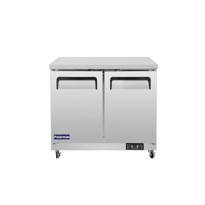 Polarman PLM-UC-36S 36 7/16″ Undercounter Refrigerator, 7.7 cu. ft, Stainless Steel, 2 Solid Doors