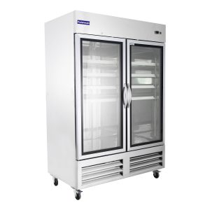 Polarman PLM-54RGS 53 15/16″ Reach-In Refrigerator with Double Glass Doors with LED Lighting, Bottom Mount, Stainless Steel, 49 cu. ft.