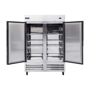 Polarman PLM-54RS 53 15/16″ Reach-In Refrigerator with Double Solid Doors, Bottom Mount, Stainless Steel, 49 cu. ft.