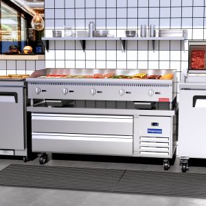 Polarman PLM-CBR60 62″ Refrigerated Chef Base, 2 Drawers, 8.7 cu ft, Stainless Steel