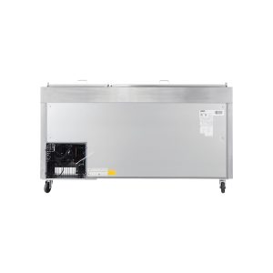 Polarman PLM-P67S 70 3/4″ Refrigerated Pizza Prep Table with Two Solid Full Doors, (9) 1/3 Size Pans