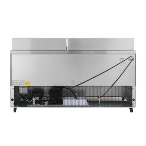 Polarman PLM-S72S 71 3/4″ Stainless Steel Sandwich/Salad Prep Table with Three Solid Full Doors, (18) 1/6 Size Pans