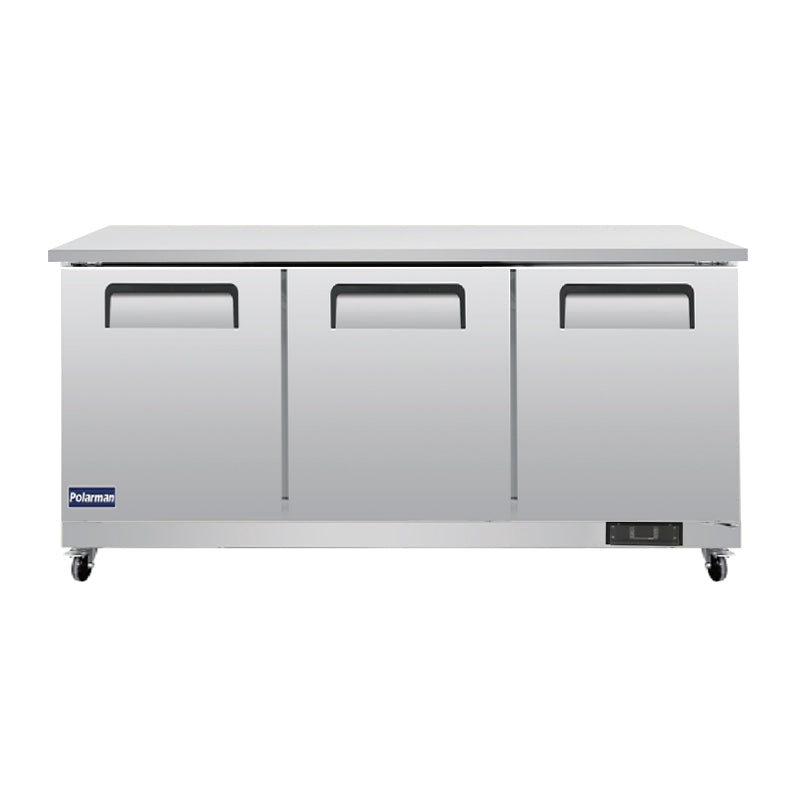 Polarman PLM-UC-72FS 71 3/4″ Undercounter Freezer, 18 cu. ft, Stainless Steel, 3 Solid Doors