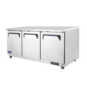 Polarman PLM-UC-72S 71 3/4″ Undercounter Refrigerator, 18 cu. ft, Stainless Steel, 3 Solid Doors
