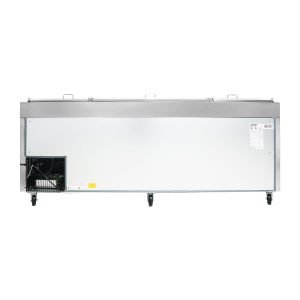 Polarman PLM-P93S 94 3/16″ Refrigerated Pizza Prep Table with Three Solid Full Doors, (12) 1/3 Size Pans