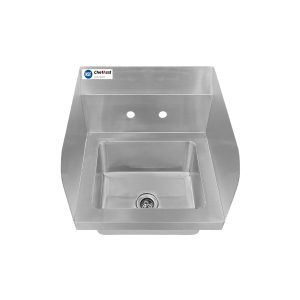 ChefAsst 15″ x 15 3/4″ CA-HS-15-SP-318-WB Wall Mounted Hand Sink with Side Splash