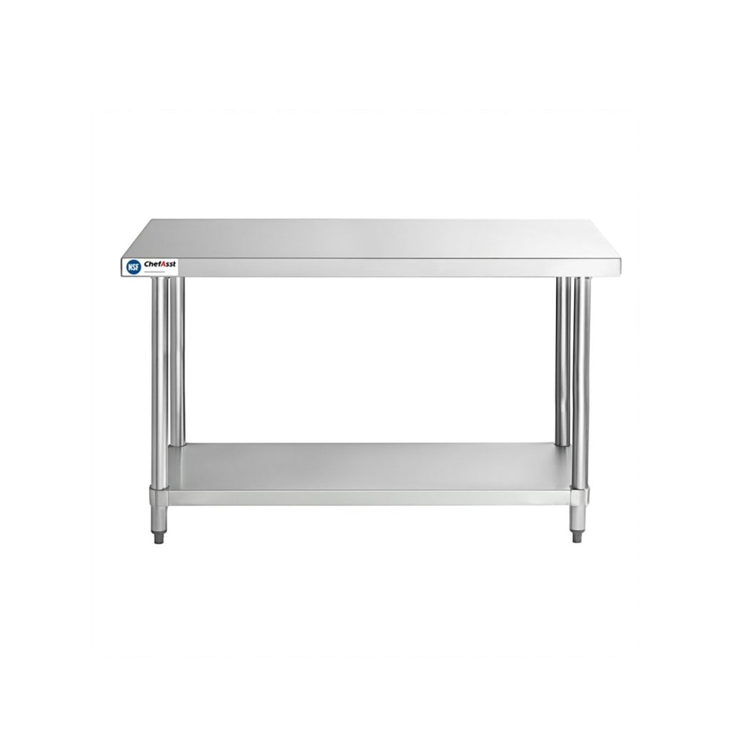 ChefAsst 24″ x 48″ CA-WTSS-2448-316 16-Gauge 304 Stainless Steel Commercial Work Table with 304 Stainless Steel Legs and Undershelf