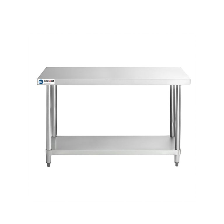 ChefAsst 24″ x 48″ CA-WTSS-2448-316 16-Gauge 304 Stainless Steel Commercial Work Table with 304 Stainless Steel Legs and Undershelf
