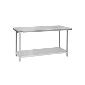 ChefAsst 24″ x 60″ CA-WTS-2460-418 18-Gauge 430 Stainless Steel Commercial Work Table with Galvanized Legs and Undershelf