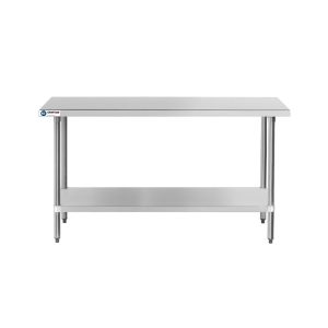 ChefAsst 30″ x 60″ CA-WTS-3060-316 16-Gauge 304 Stainless Steel Commercial Work Table with 201 Stainless Steel Legs and Undershelf