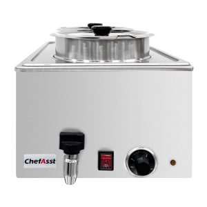 ChefAsst ZCK165BT-4 Professional Food Warmer With Faucet & Two Soup Pots,  6 1/2″ Depth