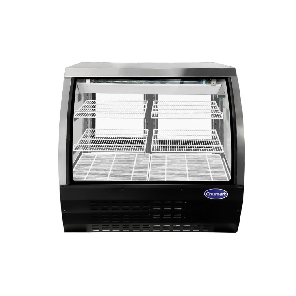 Chumart CMT-48DC 47 1/4″ Black Curved Glass Refrigerated Deli Case