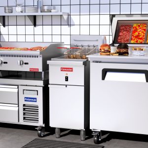 Flamaster CP-EF50 15 1/2″ Electric Floor Fryer, 50 lb, 208V/3 Phase