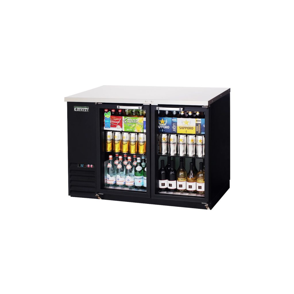 Everest EBB48G-24 49″ Back Bar Cooler, 2 Glass Doors, 13 cu. ft.