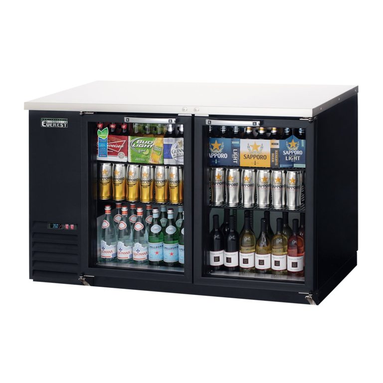 Everest EBB59G 57 3/4″ Back Bar Cooler, 2 Glass Doors, 20 cu. ft.