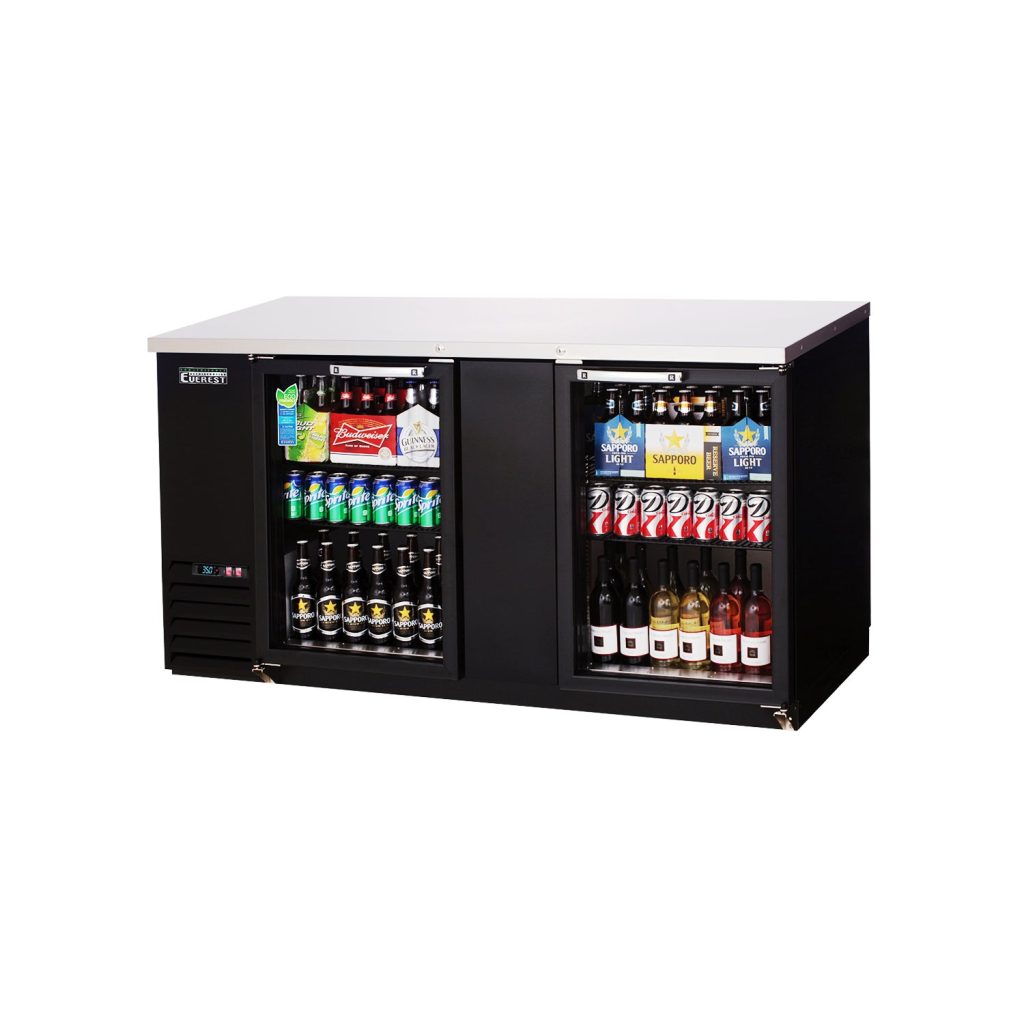 Everest EBB69G-24 68″ Back Bar Cooler, 2 Glass Doors, 20 cu. ft.