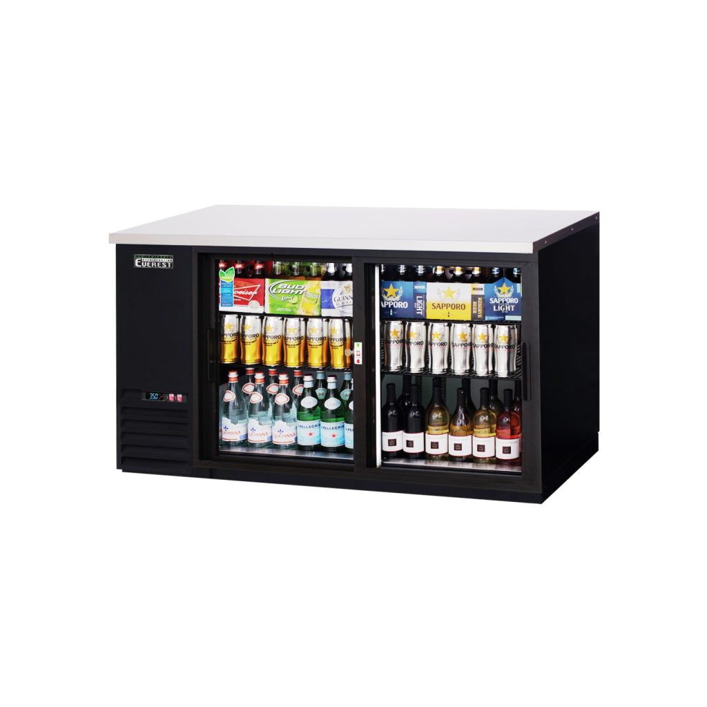 Everest EBB69G-SD 68″ Back Bar Cooler, 2 Glass Doors, 20 cu. ft.