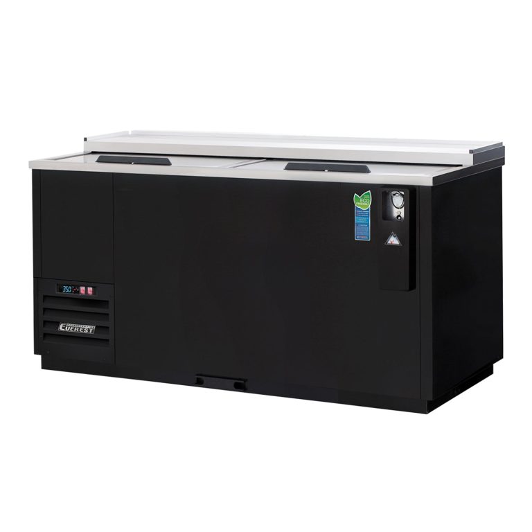 Everest EBC65 64 5/8″ Black Horizontal Bottle Cooler, 2 Doors, 21 cu. ft.