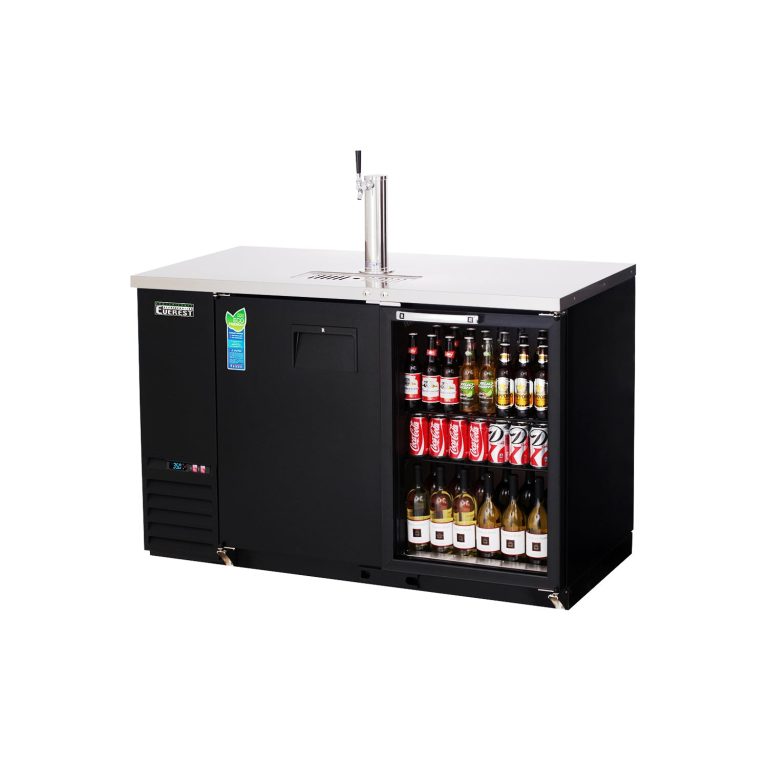 Everest EBD2-BBG-24 57 3/4″ Direct Draw Keg Refrigerator, 1 Solid Door & 1 Glass Door, 17 cu. ft.