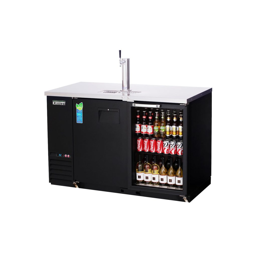 Everest EBD2-BBG 57 3/4″ Direct Draw Keg Refrigerator, 1 Solid Door & 1 Glass Door, 20 cu. ft.