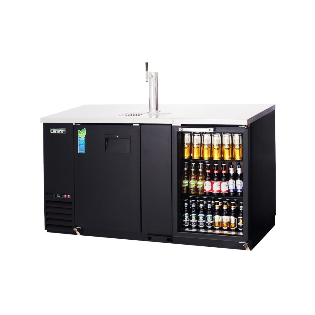 Everest EBD3-BBG-24 68″ Direct Draw Keg Refrigerator, 1 Solid Door & 1 Glass Door, 20 cu. ft.