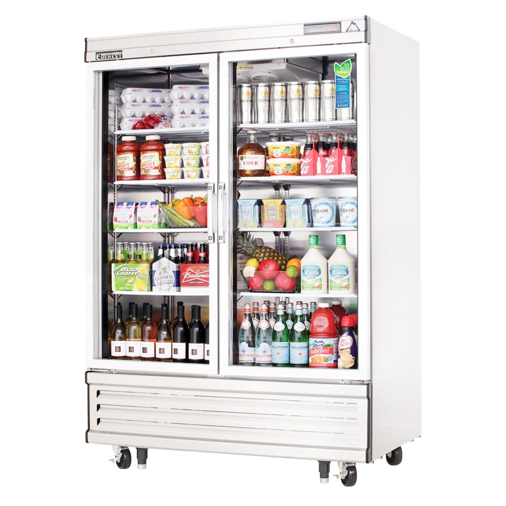 Everest EBGR2 54 1/8″ Stainless Steel 50 cu. ft Reach-In Refrigerator, 2 Glass Full Doors, Bottom Mount