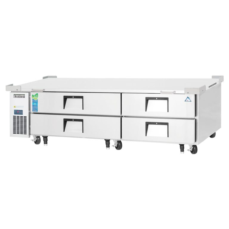 Everest ECB82D4 82 3/8" Acero Inoxidable Chef Base Refrigerador, 4 Cajones