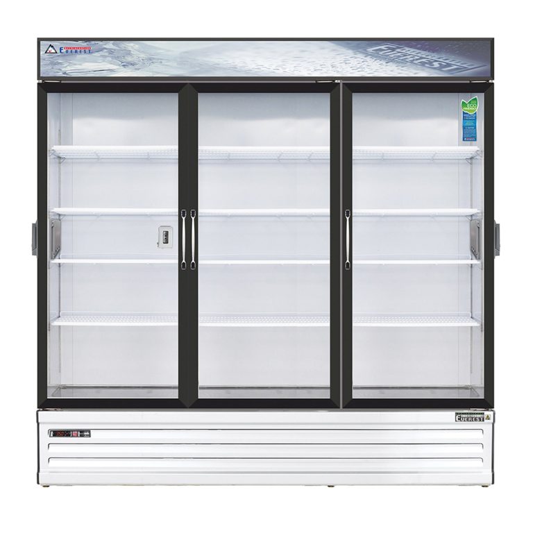 Everest EMGR69C 72 7/8" Blanco 69 pies cúbicos Refrigerador de Cromatografía, Tres Puertas de Apertura