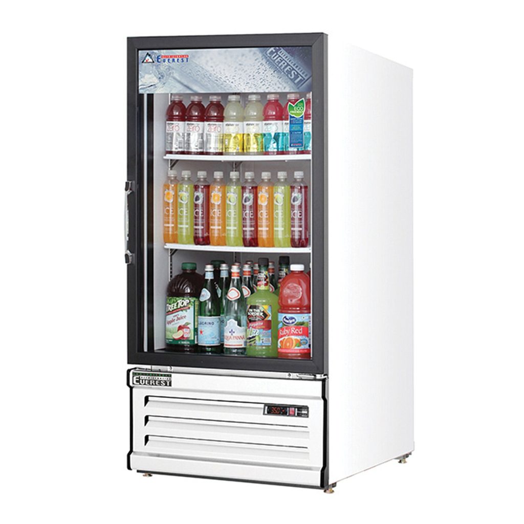 Everest EMGR8 24″ White 8 cu. ft Refrigerator Merchandiser, 1 Glass Door
