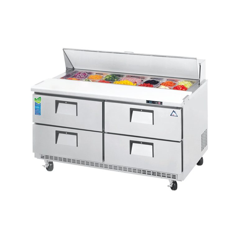 Everest EPBNR2-D4 47 1/2" Acero Inoxidable Refrigerador de Mesa para Sandwiches y Ensaladas Saladas con 4 Cajones