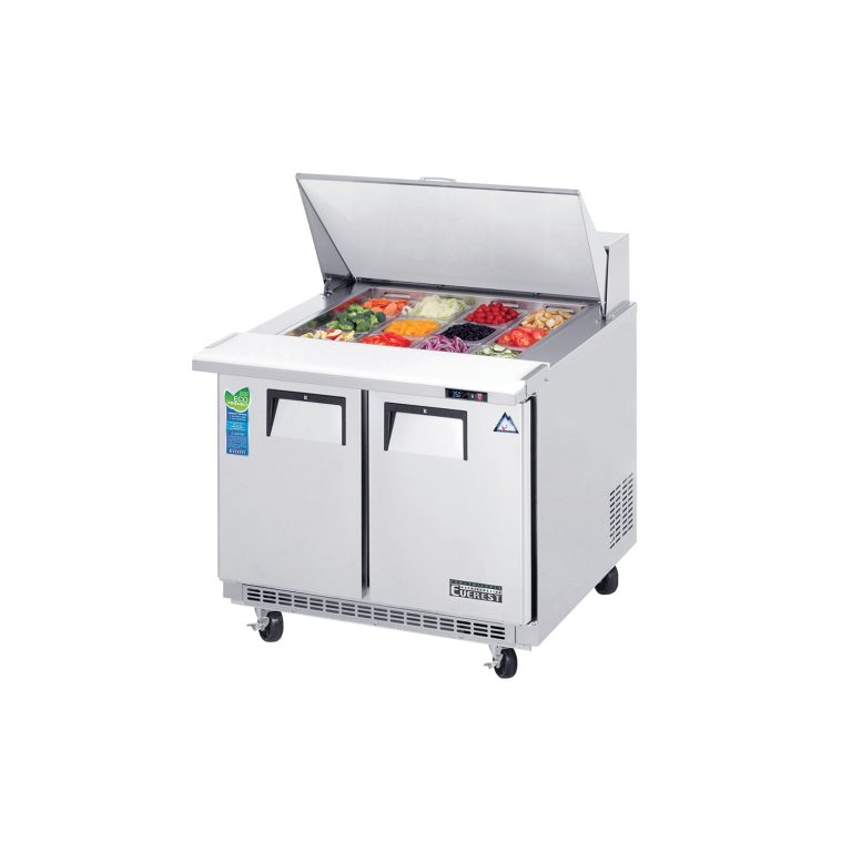 Everest EPBSR2 35 5/8" Acero Inoxidable Mega Top Sandwich Salad Prep Table, 2 Puertas Fijas