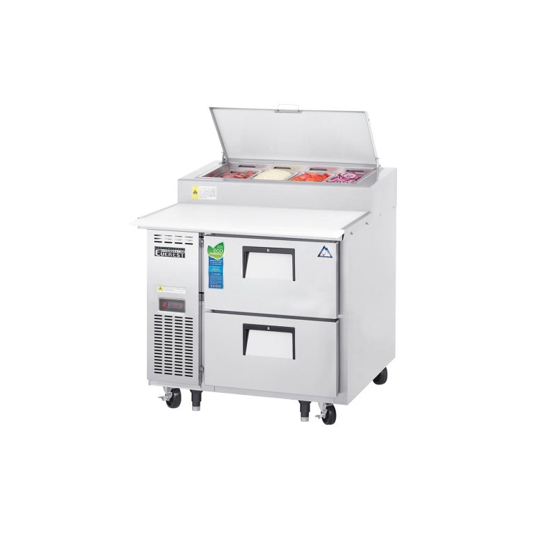 Everest EPPR1-D2 35 5/8" Acero Inoxidable Pizza Prep Table Refrigerator, 2 Cajones