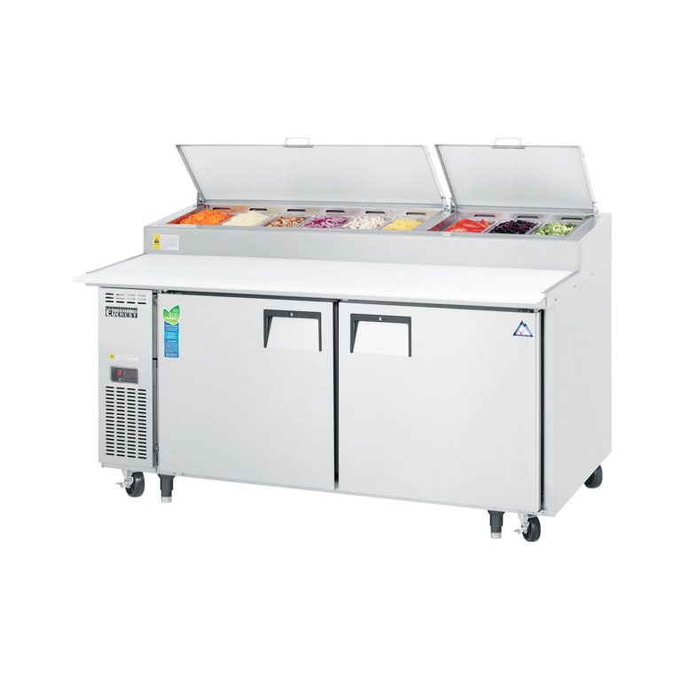 Everest EPPR2 71" Acero Inoxidable Pizza Prep Table Refrigerator, 2 Puertas Fijas