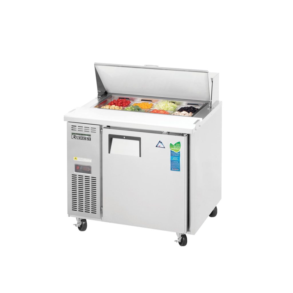 Everest EPR1-24 35 5/8″ Stainless Steel Sandwich Prep Table Refrigerator, 1 Solid Door