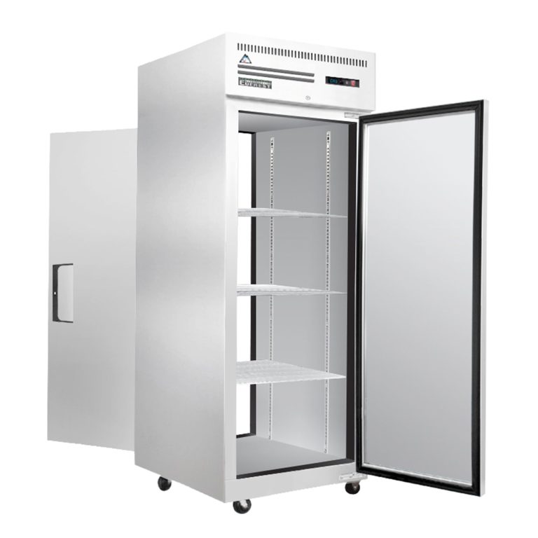 Everest ESPT-1S-1S 29 1/4″ Stainless Steel Reach-In Refrigerator, Solid Full Door, Pass Thru Design, Top Mount