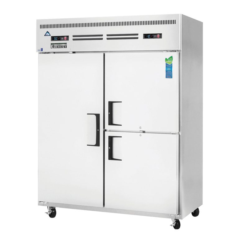 Everest ESWQ3 59" Acero Inoxidable Refrigerador/Congelador de Entrada, 1 Puerta Completa / 2 Puertas Completas a Medio Tamaño, Montaje Superior
