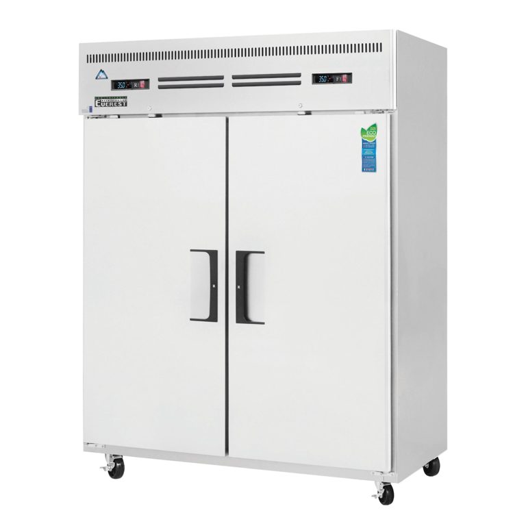 Everest ESWRF2 59" Acero Inoxidable Refrigerador/Congelador de Entrada, 2 Puertas Completas, Montaje Superior