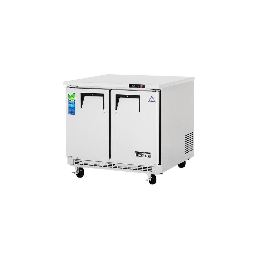 Everest ETBSR2 35 5/8″ Stainless Steel 10 cu. ft Undercounter Refrigerator, 2 Solid Doors