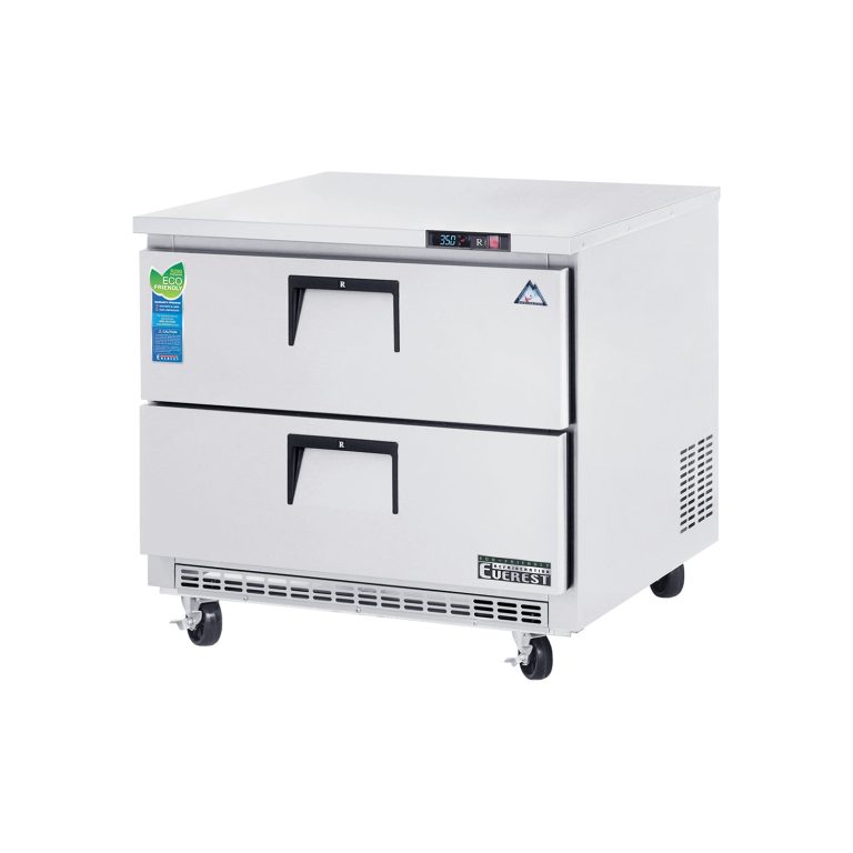 Everest ETBSR2-D2 35 5/8" Acero Inoxidable 10 pies cúb. Refrigerador Subfrente, 2 Cajones