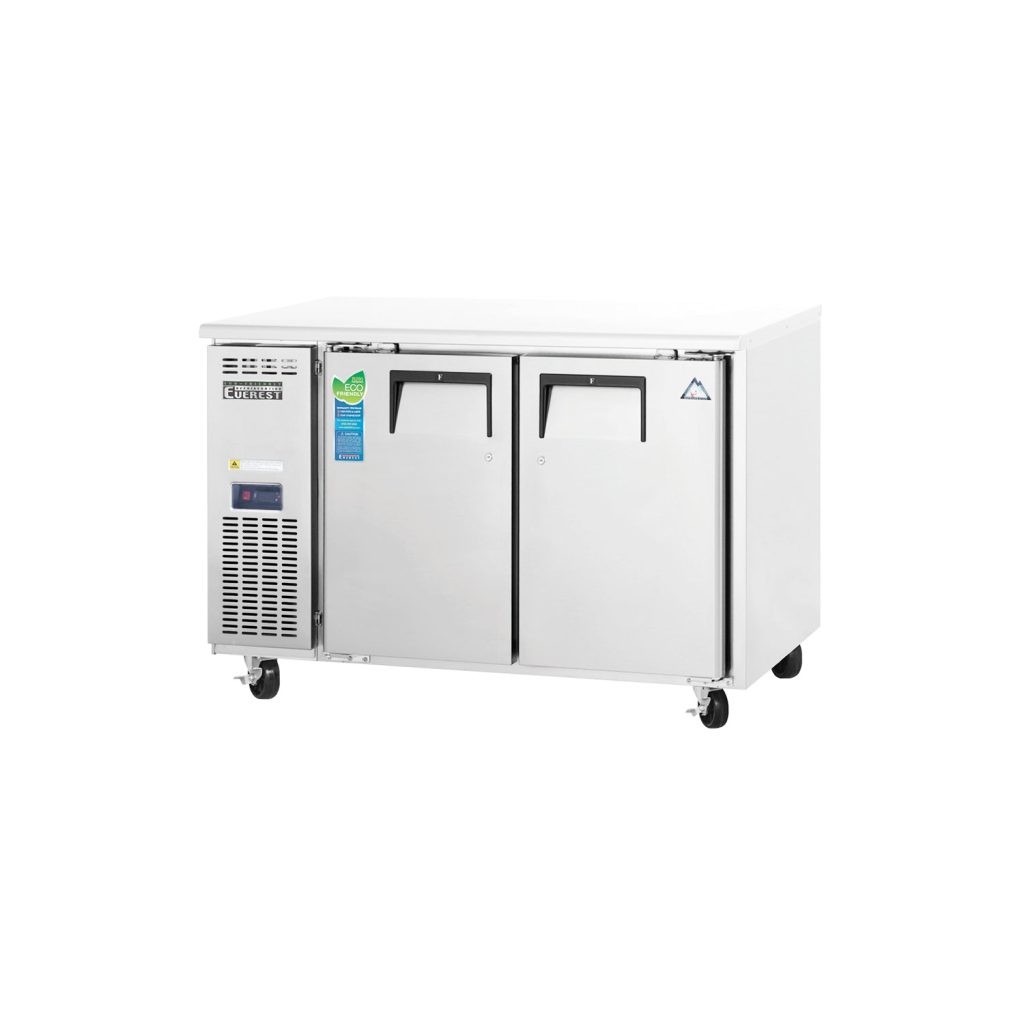 Everest ETF2 47 1/2″ Stainless Steel 13 cu. ft Undercounter Freezer, 2 Solid Doors