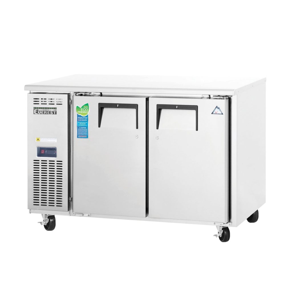 Everest ETR2-24 47 1/2″ Stainless Steel 9 cu. ft Undercounter Refrigerator, 2 Solid Doors