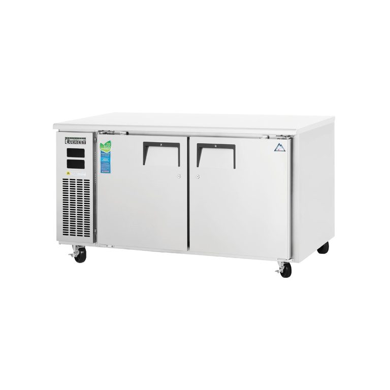 Everest ETRF2-24 59 1/4" Acero Inoxidable Refrigerador/Subfreezador de Bajo Cuenta, 2 Puertas Solidas