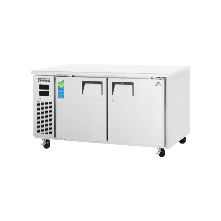 Everest ETRF2 59 1/4" Acero Inoxidable Combinación Refrigerador/Freezer Subfrente, 2 Puertas Sólidas