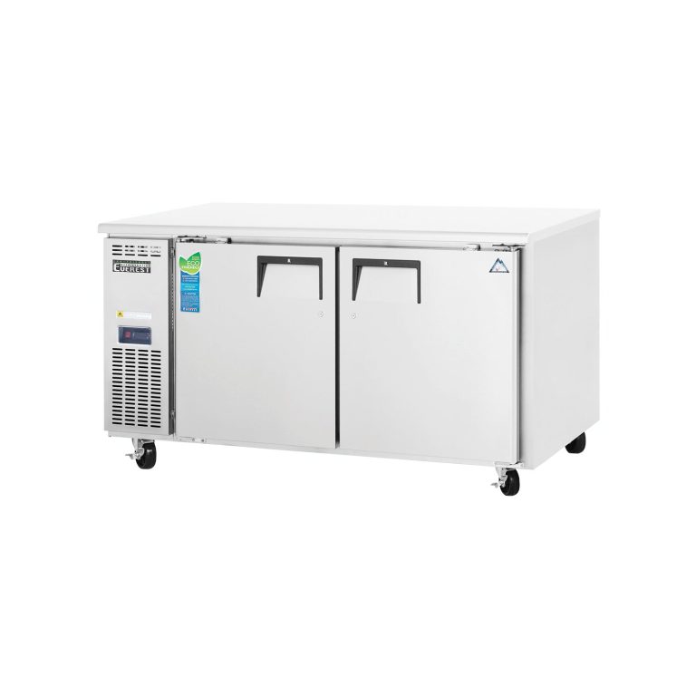 Everest ETWR2 59 1/4" Acero Inoxidable Refrigerador de Bajo Cuenta de 18 pies cúbicos, 2 Puertas Solidas