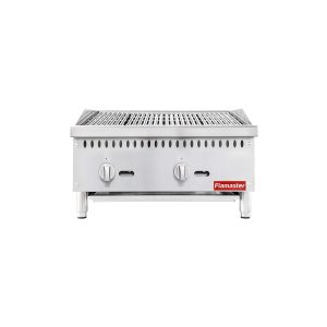 Flamaster FLM-CB24-M 24″ Countertop Gas Charbroiler, NG/LPG, 70,000 BTU, 2 Burners