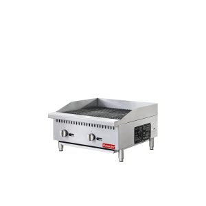 Flamaster FLM-CB24-M 24″ Countertop Gas Charbroiler, NG/LPG, 70,000 BTU, 2 Burners