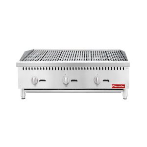 Flamaster FLM-CB36-M 36″ Countertop Gas Charbroiler, NG/LPG, 105,000 BTU, 3 Burners